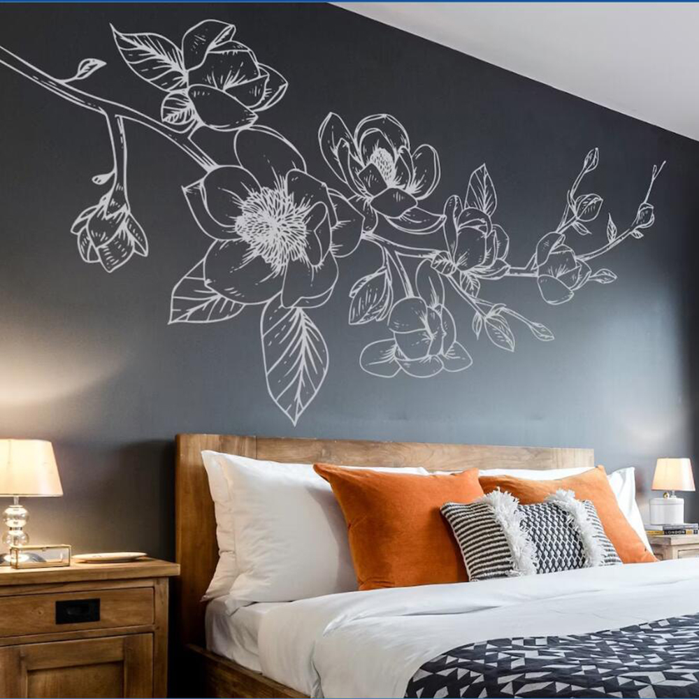 Monstera Thai Constellation - Grote Magnolia bloemen muursticker slaapkamer speelkamer