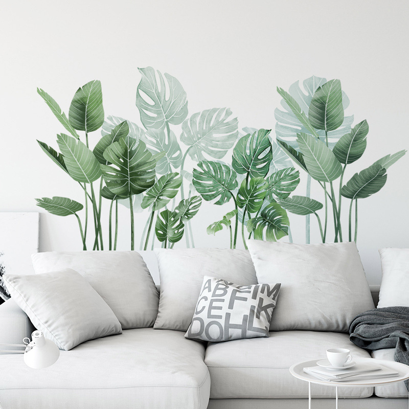 Monstera Thai Constellation - Groene Bladeren Decoratieve Vinyl Muurstickers Voor
