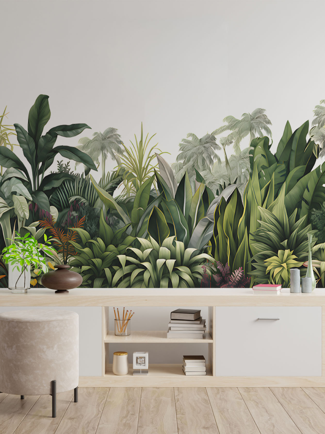 Monstera Thai Constellation - 2 STKS Tropische Groene Planten Muurstickers,